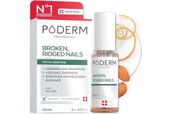 PODERM – 100% Natural Nail Repair - Revitalizes Damaged, Split and Broken Nails with Hydrating & Exfoliating Formula – Effect