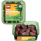 Natural Delights Medjool Dates - Jumbo USDA Certified Organic Pitted Dates Medjool, 12 oz Container