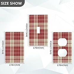 Rustic Accent Red Beige Plaid Pattern Duplex
