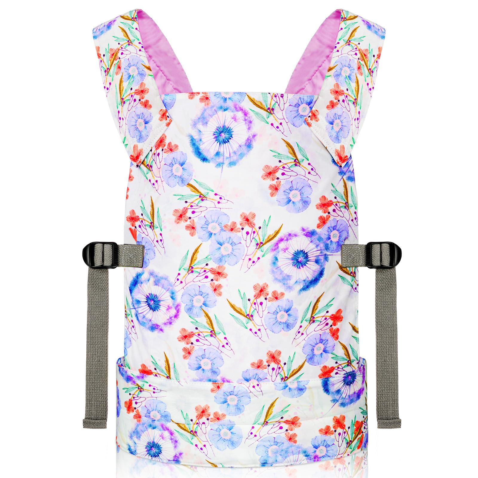 Aolso Baby Doll Carrier, Baby Doll Carrier Storage Bag Backpack, Front and Back Carrying with Adjustable Straps for Babies, Carrier Dolls Accessories for 14-18 Inch Dolls-Purple/Red