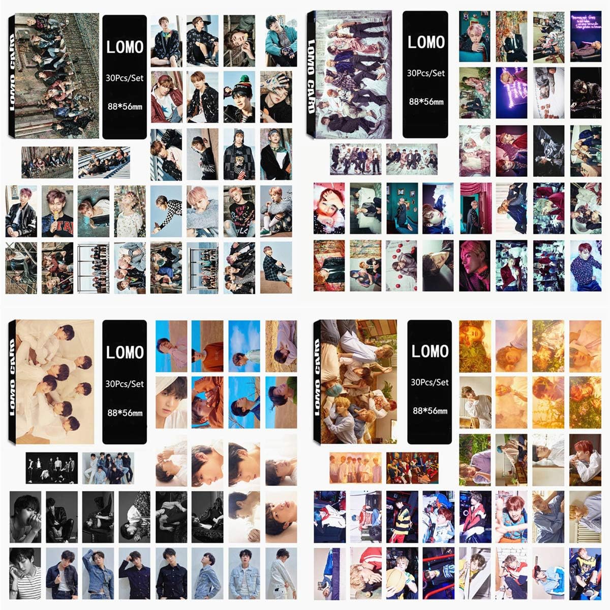 8 Pack 240 Pcs Bts Lomo Card Kpop Bangtan Boys Photocards Love Yourself Tear You Never Walk Alone Wings Greeting Card With Postcards Box Postcards Cards Card Stock Umoonproductions Com