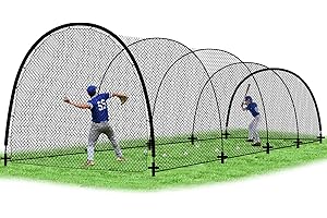 Hazacl Baseball Batting Cage for Backyard, 44ft Softball Cage Batting Net Portable with Carrying Bag Detachable Door with Hitting Target for Batting Training Pitching Practice
