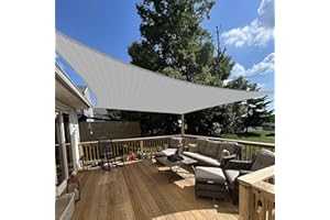 E&K Sunrise 12' x 14' Sun Shade Sail Rectangle Canopy Shade Cover UV Block for Patio Backyard Garden Outdoor (Gray)