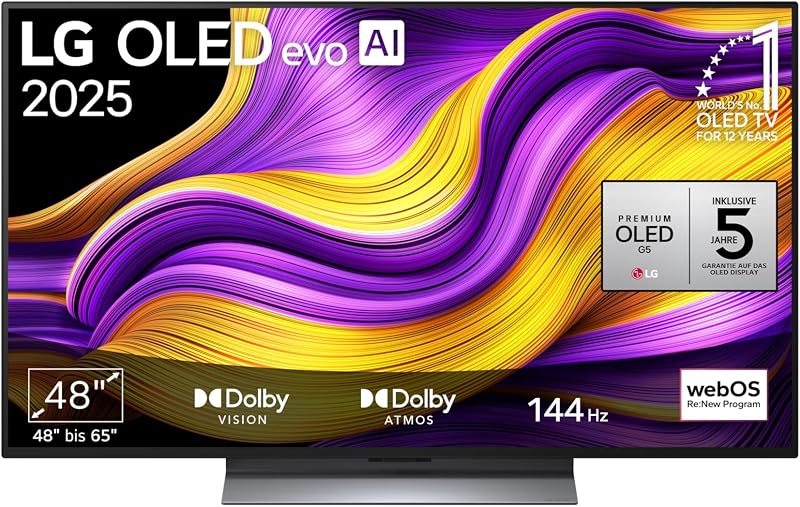 OLED48G56LS TV 48" (121 cm) OLED evo Fernseher (α11 4K AI-Prozessor, webOS 25, Dolby Vision, bis zu 120Hz) [Modelljahr 2025]