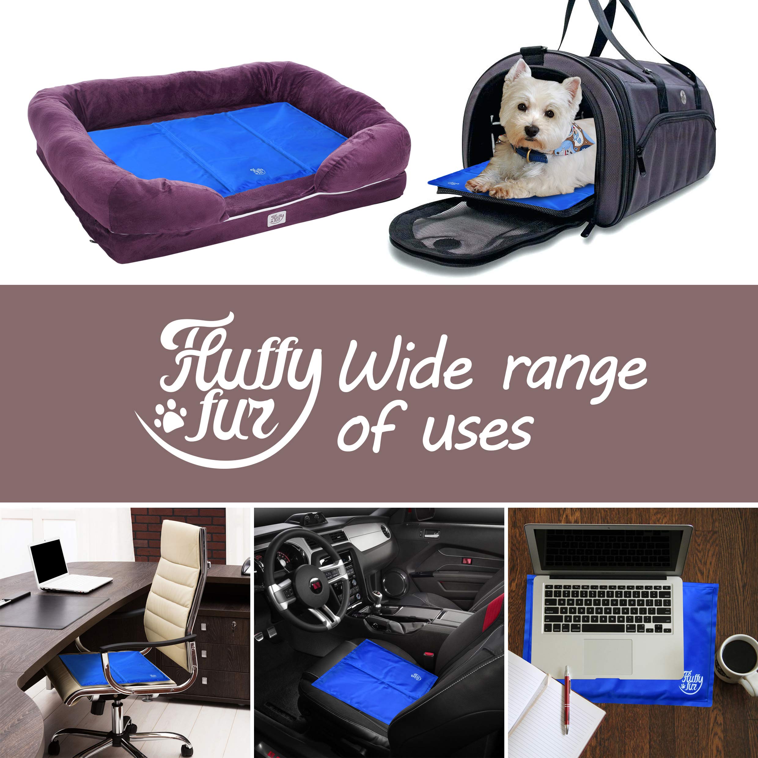 Dog Self Cooling Mat - Best Puppy Cold Gel Pad for Bed Crate Kennel Car Floor Blanket - Premium Waterproof Pet Cool Mat for Sleeping (S,M,L Sizes) (S)