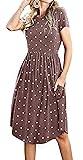 Women Ladies Spring Summer Sleeve Travel Midi Knee