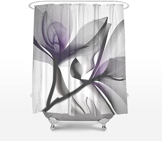 Amazon Com Vandarllin Purple X Ray Flower Fabric Shower Curtain