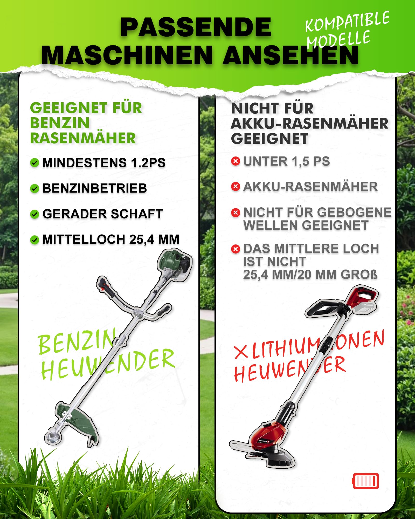LADAMI ! Profi ! Unkrautbürste Wildkrautbürste MOTORSENSE 25,4 x 200 mm Hohe Standfestigkeit - sehr robust - leichte Montage 1 Stück 7