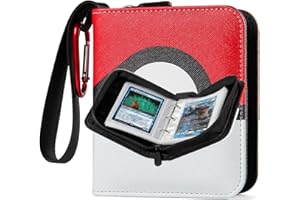 GEAoffice Mini Card Binder 1 Pocket - Small 2 Pocket Trading Card Collection Album Folder - 80 Top Loading Pocket Binder for TCG, MTG, Yugioh - Gifts for Kids (Red)