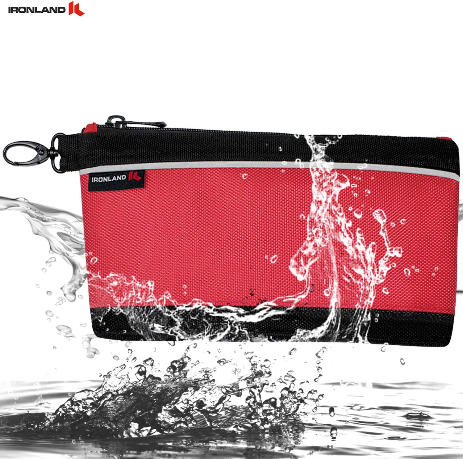 IRONLAND Utility Bag, 4 Pack Zipper Tool Bags Waterproof Heavy Duty in Blue, Grey, Red, Black 1680D Tool Pouch (7/9/10/12 Inch) - - 