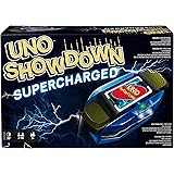 Mattel Games UNO Showdown Supercharged Family Card Game with 112 Cards & Showdown Supercharged Unit for Ages 7 Years Old & Up