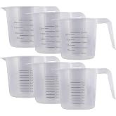 U.S. Kitchen Supply Plastic Measuring Cups with Handles - 8 oz (250 ml) | Liquid Measuring Cup Set of 6 - Clear Microwave Safe Kitchen Cups - Measure in mL or Ounces, Measurement Cup for Cooking