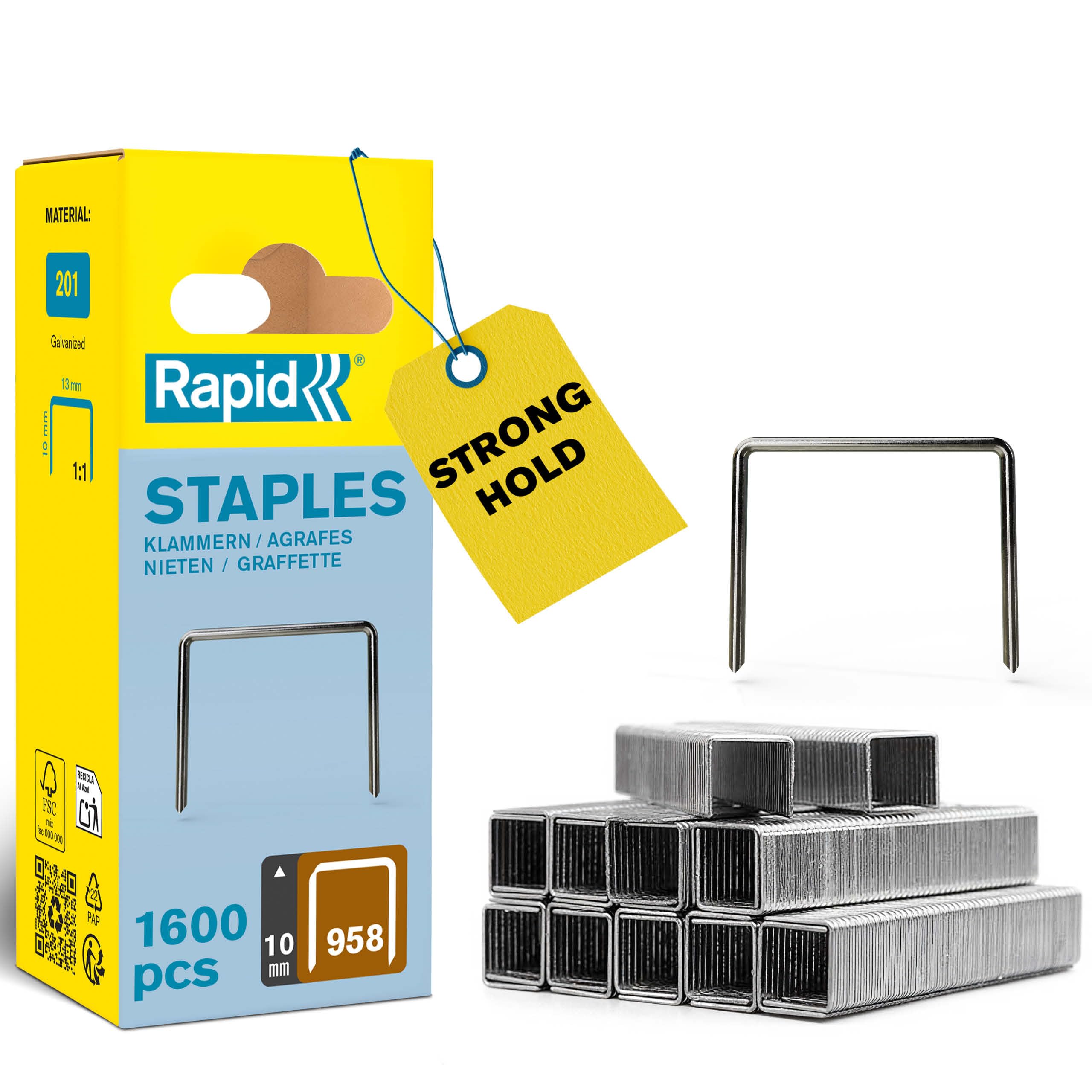 Rapid High Performance No.958, Staples, Leg Length: 10 mm, 40109543 - 1600 Pieces