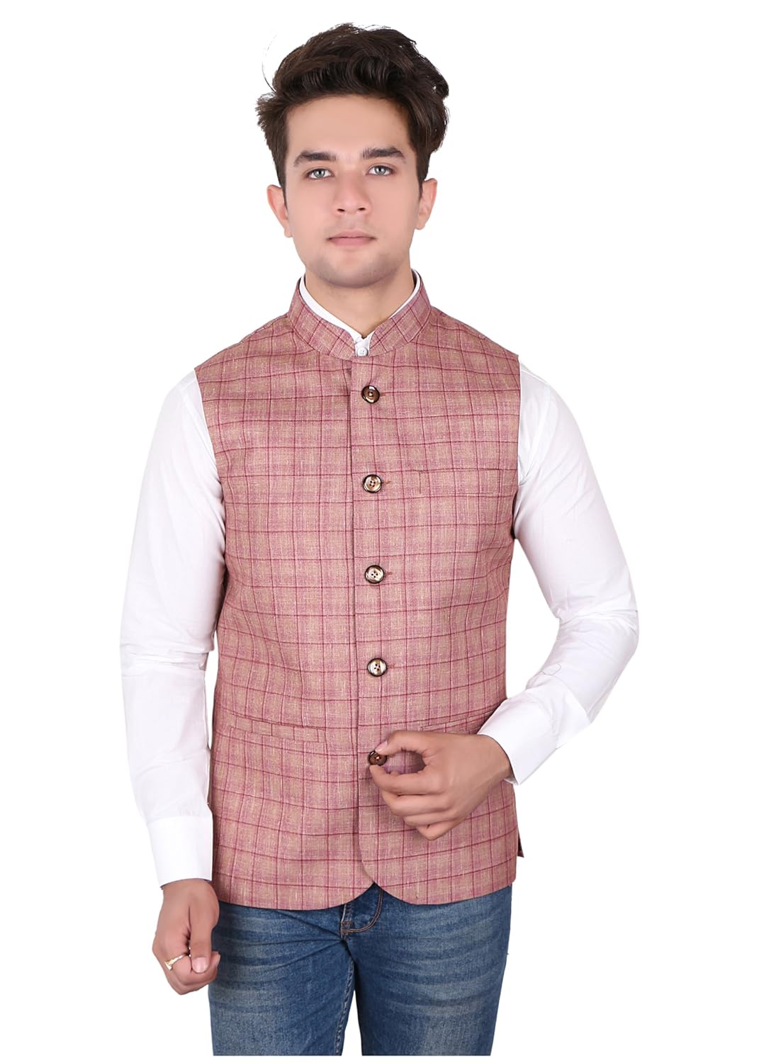 modi jacket with shirt and jeans