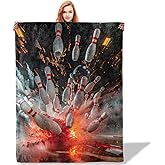 Plistiz Bowling Throw Blanket for Women Girls Boys, Soft Flannel Blankets Gifts for Living Room Couch, Home, Sofa Decor, 50"x60"