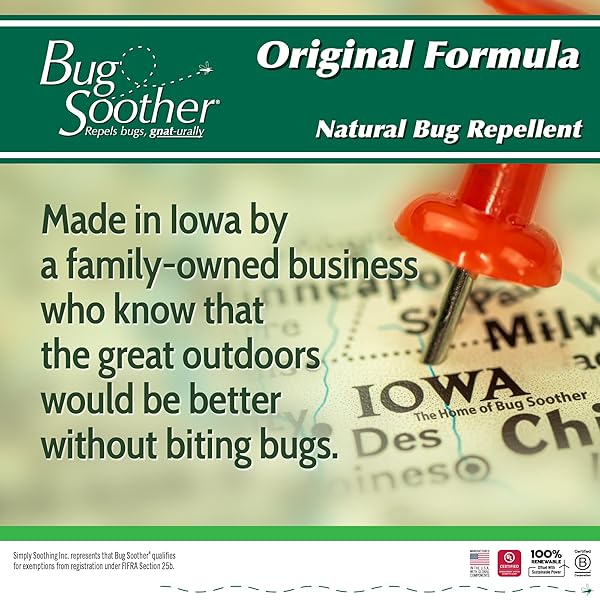BUG SOOTHER SPRAY 8 OZ – NATURAL INSECT, GNAT AND MOSQUITO REPELLENT & DETERRENT – SAFE BUG SPRAY FOR ADULTS, KIDS, PETS, & ENVIRONMENT – MADE IN USA