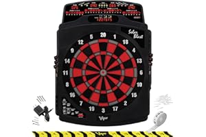 Viper Solar Blast Electronic Dartboard Deluxe Size Over 55 Games Overhead 4-Panel Auto-Scoring LED Cricket Display with Impact-Tough Nylon Target for Lasting Durability Fewer Bounce Outs with Soft Tip Darts