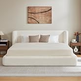 King Size Bed Frame with Headboard, Cloud Upholstered Platform Bed Frame | 87.8" x 92.1" Low Profile Cloud Platform Bed Frame, 4.7'' Soft Foam Cushioned Surround, No Box Spring, Easy Assembly