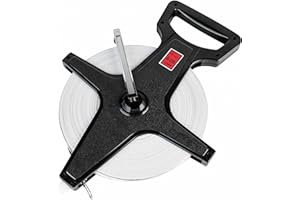 Champion Sports Open Reel Measuring Tapes – Durable Hand Crank with Metal Spike, Dual-Sided Feet & Meters, Perfect for Track & Field and Long Jump, 330 Feet/100 Meters