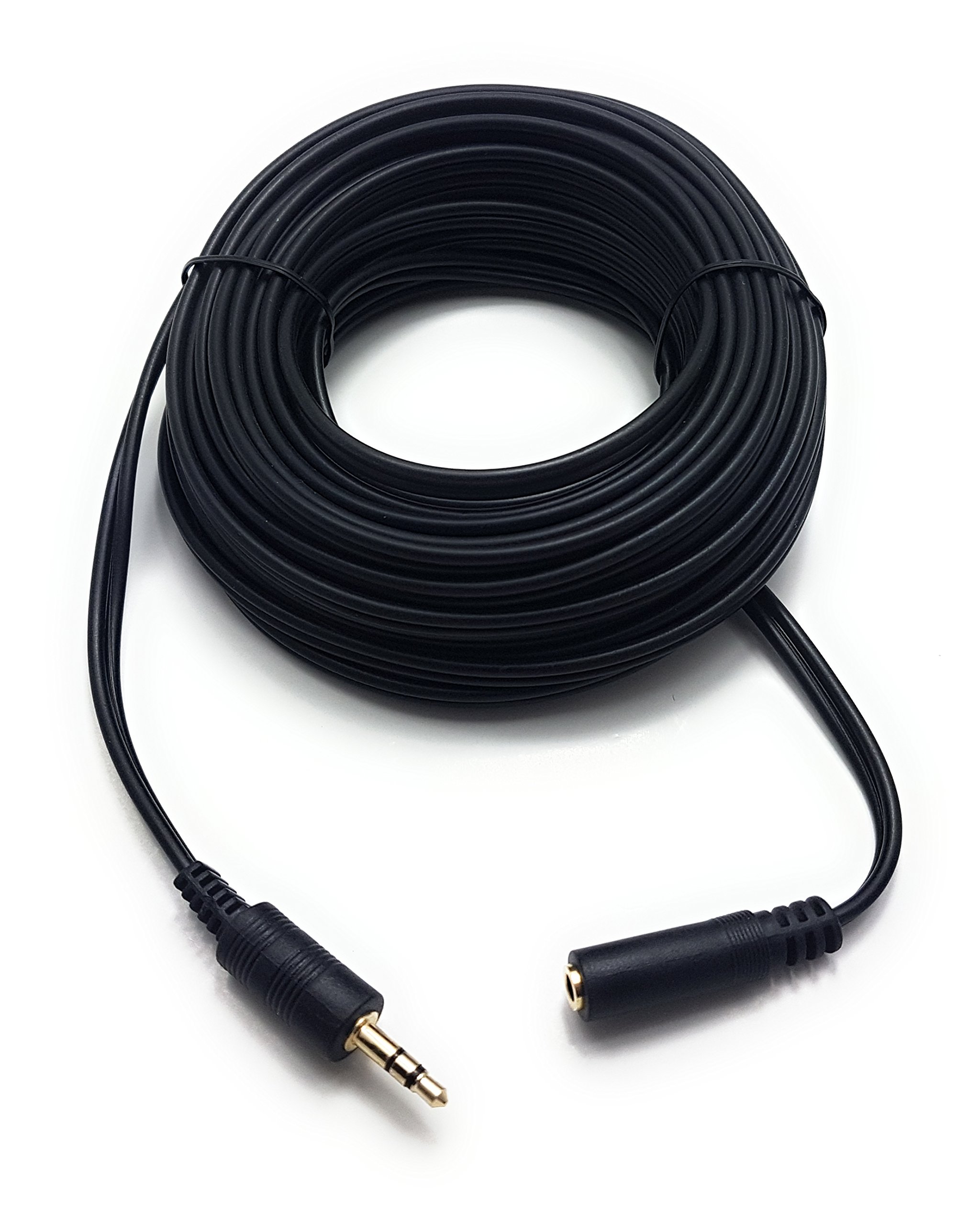 MainCore 10m long Black 3.5mm Stereo Jack to Socket Headphone Extension Cable (Available in 0.30m, 0.50m, 1m, 1.5m, 2m, 3m, 4m, 5m, 10m, 15m) (10m)