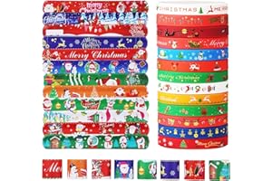 Seeiuua 48 Pcs Christmas Party Favors for Kids, Stocking Stuffers Slap Bracelets Rubber Wristbands Party Supplies Decorations Bags Gifts Goodie Bags Filler. (Christmas)