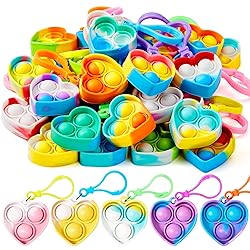 JOYIN Heart Pop Fidget Keychain 30 Pack Pop Fidget