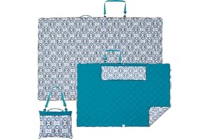 PY SUPER MODE Picnic Blankets Extra Large, Waterproof Sandproof Packable Outdoor Beach Blanket Oversized 73x59”, 3-Layer Picnic Mat for Camping Hiking Travel Park with Easy-Carrying Tote Bag (Colorful Boho)