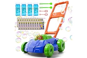 Bennol Bubble Lawn Mower for Toddlers, Kids Automatic Bubble Blower Maker Machine, Outdoor Gardening Push Toys, Christmas Birthday Gifts for Preschool Baby Boys Girls