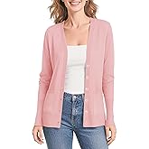 Urban CoCo Women's Lightweight Button Front Cardigan Sweaters V-Neck Classic Knit Sweater with Pockets