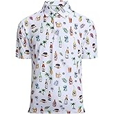 Alex Vando Mens Hawaiian Golf Shirt Moisture Wicking Digital Print Golf Shirts for Men