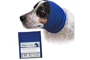 ZONI PETS Happy Hoodie The Original Dog & Cat Calming Band - American Brand - Anxiety Relief/Noise Protection-Grooming-Thunder-Fireworks (Large, Blue) - Since 2008