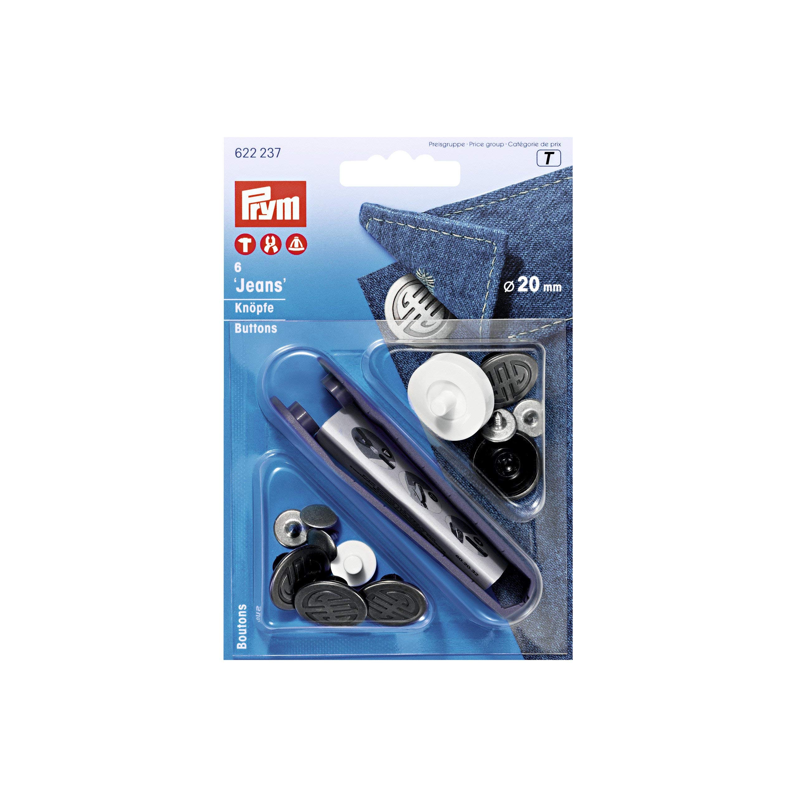 Prym - Old Steel (20mm) Jeans Buttons Deco - 1 Piece