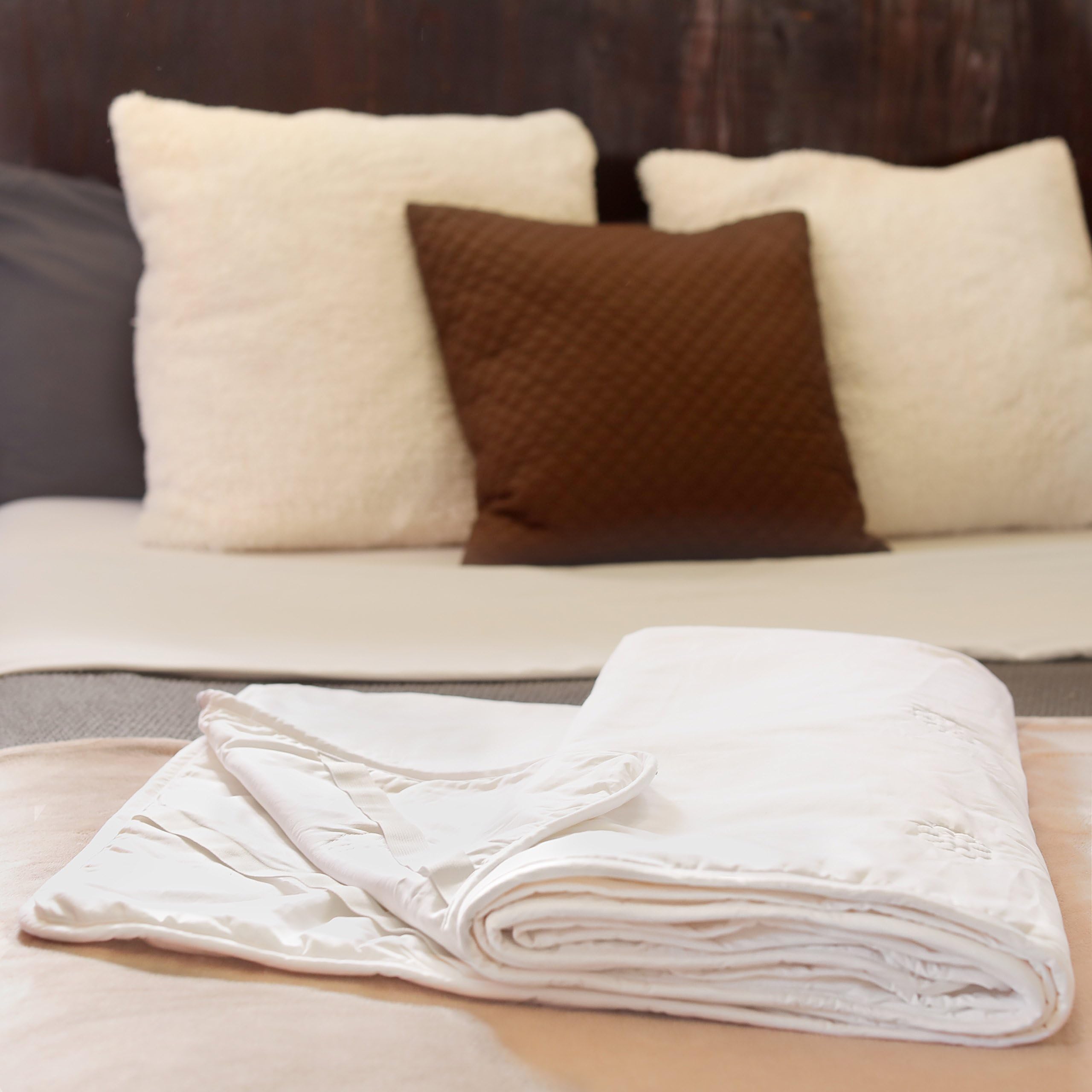 Silk Bedding Direct SILK-FILLED MATTRESS TOPPER. Single Bed Size (Euro). Long-Strand Mulberry Silk. 200cm x 90cm / 79" x 36".