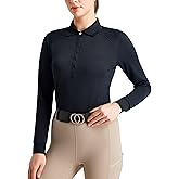 FitsT4 Sports Equestrian Shirts for Women UPF50+ Long Sleeve Horse Riding Shirts Moisture Wicking Golf Shirts Polo Style