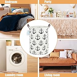 LANGYASHAN Laundry Basket Canvas Fabric Collapsible