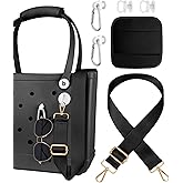 Toykee Bag Strap Crossbody Charms for Bogg Bag Accessories - Shoulder Strap Neoprene Luggage Handle Wrap for Suitcase & 2 Key Holders Black