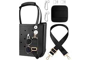 Toykee Bag Strap Crossbody Charms for Bogg Bag Accessories - Shoulder Strap Neoprene Luggage Handle Wrap for Suitcase & 2 Key Holders Black