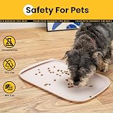 Conlun Dog Food Mat with Side Pocket 46x30cm Natural Tan Non-Slip Waterproof view 6