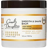 Carol's Daughter Goddess Strength Smooth and Shape Hair Balm, Hair Cream for Weak, Breakage-Prone Split Ends, 5.5 Fl Oz