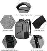 MATEIN 17 Inch Laptop Backpack Water Resistant Anti Theft TSA USB Port Grey view 7