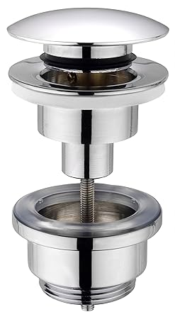Cornat T317421OH Push Up Druckknopf-Ablaufventil 1 1/4' für Waschtisch, Chrom Verchromt