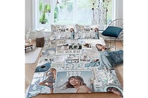 NOXOZOQM 3 Pcs Music Merch Bedding Set with 1 Quilt Cover 2 Pillowcases Famous Singer Themed Duvet Cover Set,Suitable gifts for fans, such as your friends, family, lovers, children (Singer 2, Twin (69"x86"))