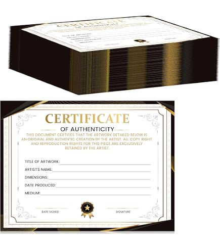 Mini Certificate of Authenticity, 5 x 7 Inch Premium Certificates