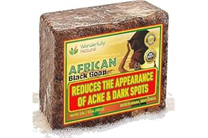Wonderfully Natural #1 African Black Soap for Acne & Dark Spots | Organic Vegan Satisfaction Guarantee | 1lb bar 90 day Supply