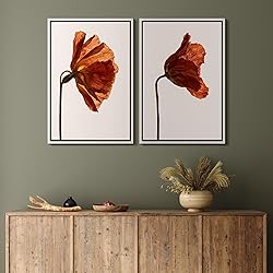 MUDECOR Framed Canvas Print Wall Art Set Rust Red
