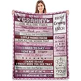 Itvgekp Granny Gifts, Thoughtful Gift for Grandma Christmas from Grandkids, Best Granny Ever Blanket 60"X 50", Ideas for Grandma Mothers Day Birthday