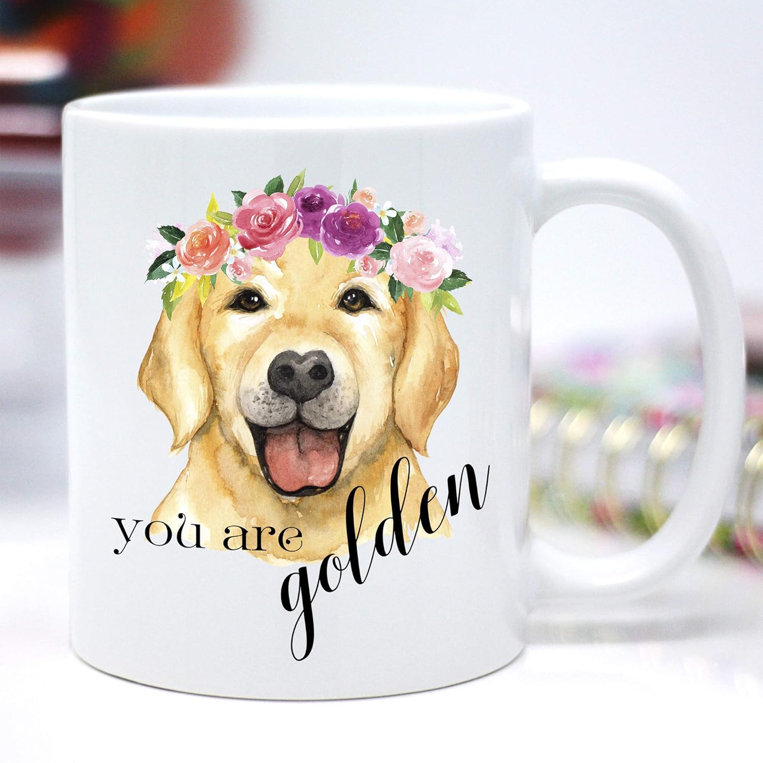 golden retriever coffee mug