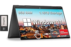 HP Envy x360 2-in-1 15.6" FHD Touchscreen Laptop, AMD Ryzen 5 7530U, 8GB RAM, 1.16TB Storage(1TB SSD+160GB Docking Station Se