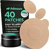 Adhesure Adhesive Patches for Dexcom G7 &amp; Stelo CGM - Waterproof &amp; Sweatproof Over Patches - Overpatches for Continuous Glucose Monitor Sensor Protection, Tan - 40 Patches