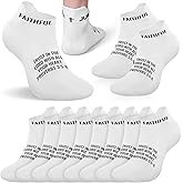 Janmercy 6 Pairs Catholic Socks with Scripture on, Running Athletic Ankle Sports Socks Faith Bible Jesus Christian Gifts Bulk